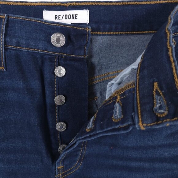 NWT RE/DONE Women’s 90s HIGH RISE LOOSE Deep Faded Blue Button Fly Jeans Size 27 - Picture 3 of 12